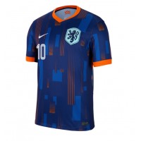 Camisa de Futebol Holanda Memphis Depay #10 Equipamento Secundário Europeu 2024 Manga Curta
